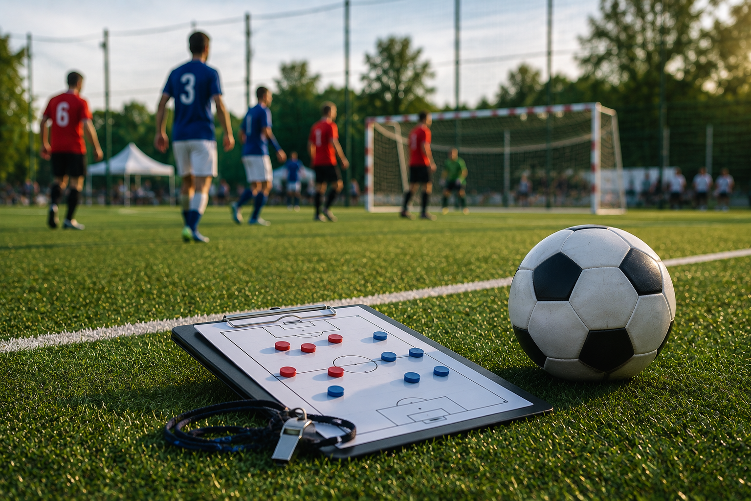 Match de tournoi de sixte à six contre six sur petit terrain