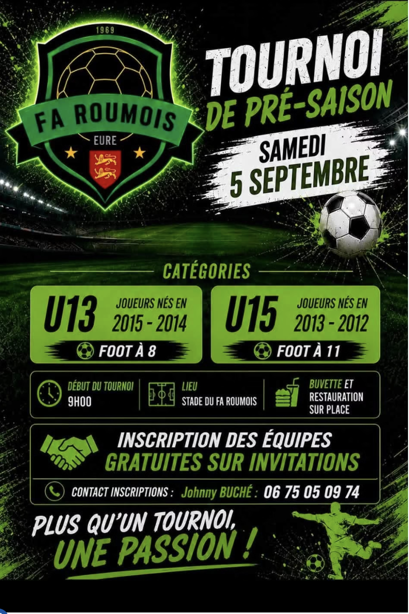 Tournoi de football U13 et U15 - FA Roumois