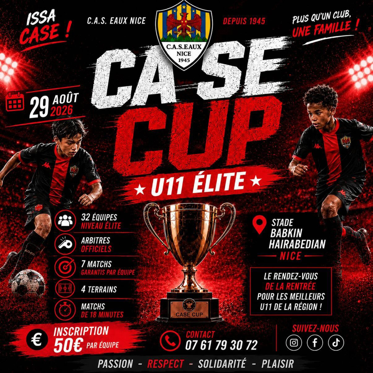 TOURNOI CASE CUP à Nice - CAS Eaux Nice